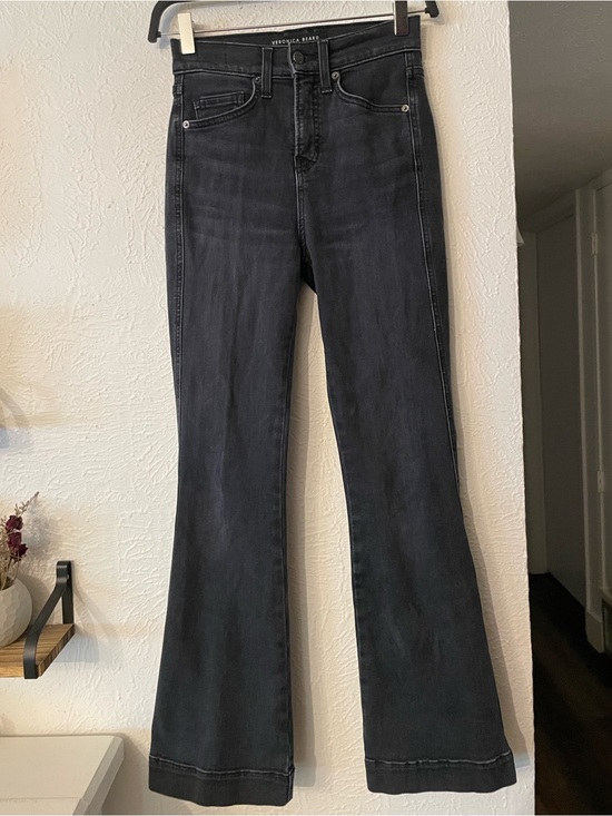 Veronica Beard Denim - Veronica Beard Carson Ankle Flare High Rise Black Wide-Leg Jeans Size 25